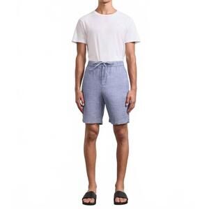 NEW FRESCOBAL CARIOCA felipe linen shorts in mélange navy blue